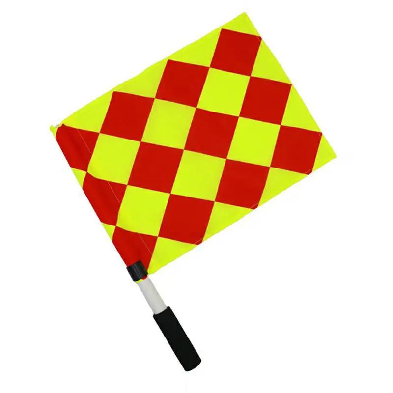 1/2 pçs futebol árbitro bandeira fair play esportes jogo de futebol linesman bandeiras equipamento árbitro linesman bandeira de futebol - Image 1