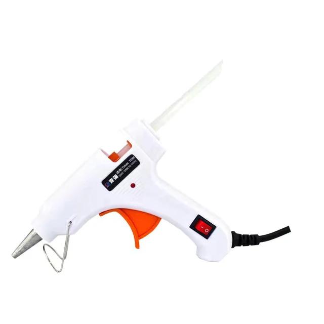 Pistola de Cola Quente 70W Mini para Projetos DIY com Varas de Cola de 7mm - Ideal para Artesanato e Reparos Elétricos