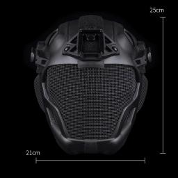 Capacete de proteção facial tática completa com montagem NVG Capacete de airsoft paintball de malha de aço ajustável e leve para jogo de cosplay - Image 3