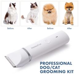 Mewoofun-Pet elétrico aparador de pêlos, 4 lâminas, grooming Clipper, unha moedor corte de cabelo recarregável profissional para cães e gatos, 4 em 1 - Image 4