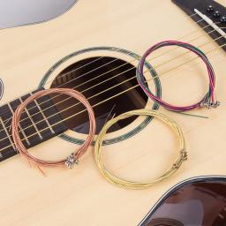 Núcleo de aço universal E-A Cordas acústicas coloridas, instrumento musical, guitarra Peças Acessórios, 1 Conjunto, 6pcs - Image 2