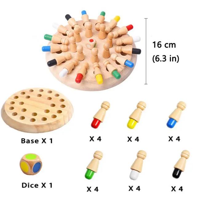 Brinquedo de Madeira Montessori Jogo de Memória e Cor para Crianças