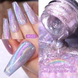 NASCIDO PRETTY-Gel Magnético para Nail Art em Casa, Laser 9D, Soak Off, LED UV, Rosa, Roxo, Gato - Image 3