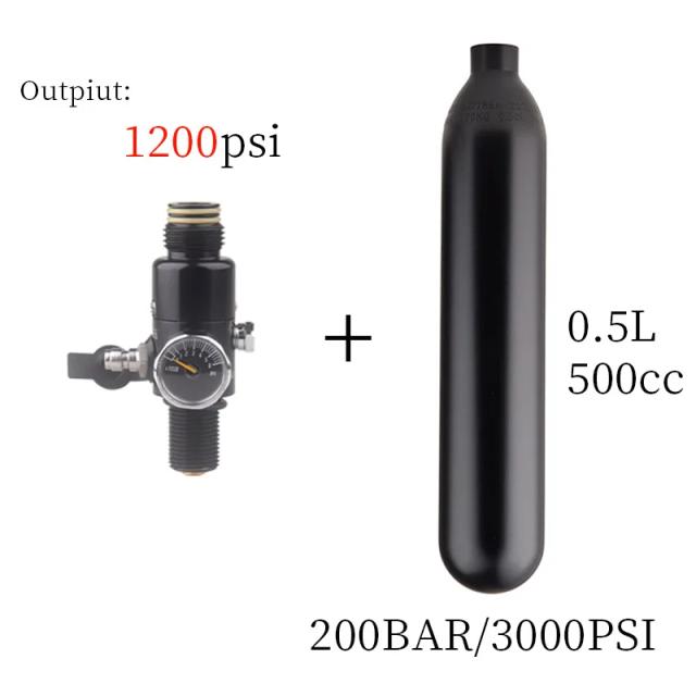 Hpa tanque de ar de mergulho 0,5l, 200bar, 3000psi, cilindro de gás, regulador de pressão, saída 160psi a 3000psi para estação, acessórios de mergulho
