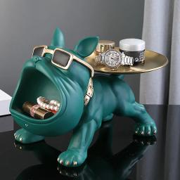 30cm decoração de casa estatueta bulldog estátua do cão caixa armazenamento ornamento animal resina artesanato arte escultura estatueta casa filhote de cachorro escultura - Image 3