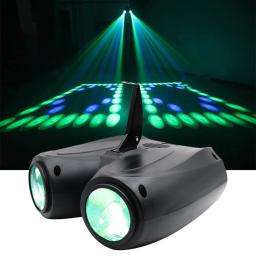 LED colorido efeito de palco luz, 20W, padrão RGBW, controle de som, autopropelido, cabeça dupla, projetor dirigiável, DJ discoteca festa - Image 1