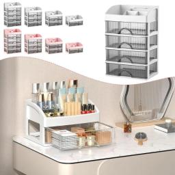 Caixa de armazenamento de cosméticos de mesa multi camada cosméticos armário de armazenamento de jóias tipo gaveta grande capacidade casos de exibição de cosméticos - Image 4