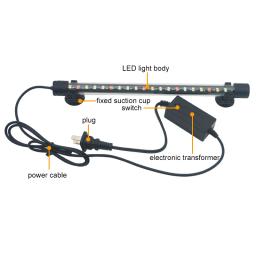 LED impermeável aquário luz, tanque de peixes luz, lâmpada subaquática, aquários decoração, iluminação planta crescer, 18-58cm, 220-240V - Image 6