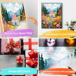 Kit de Pintura por Números para Adultos, DIY, Acrílico, Digital, Pintura a Óleo, Tela, Arte da Parede, Presente, Sem Moldura, Montanhas e Montanhas - Image 6