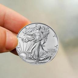 Medalha comemorativa da Estátua da Liberdade, moeda americana, cor prata, moeda de coleção, 2024 - Image 2