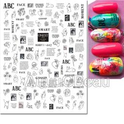 3d adesivos para nail art, dia dos namorados adesivos, linhas geométricas, rosto, sliders adesivos, decoração para dicas de unhas, beleza - Image 3