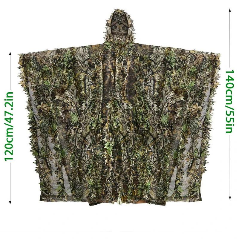 3D Ghillie Suit para Hunter, Roupas de camuflagem, Poncho Woodland para caça, Trajes de fotografia de vida selvagem - Image 1