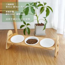 Tigelas de cachorro de bambu ajustáveis com suporte, comida para gato e água, alimentador de coelho para animais pequenos e médios - Image 2