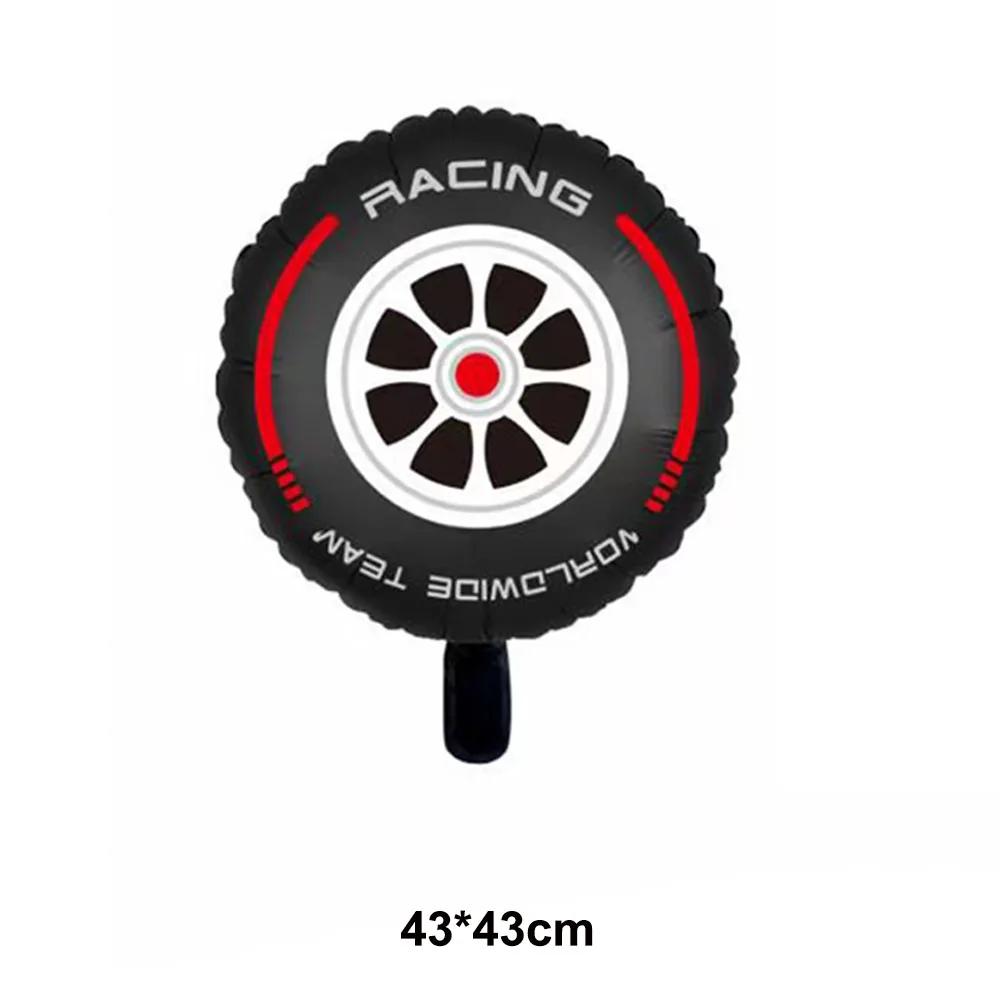 Suprimentos para festa de carro de corrida para meninos, banner de feliz aniversário, placas e guardanapos de carro de corrida verificados, copos de pista de corrida, toppers de bolo de roda - Image 1