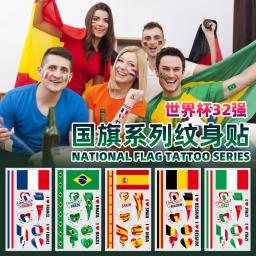 Bandeira Nacional Tatuagem Adesivos, Jogos de Maratona, Mundo De Futebol, Top 32, Festa, Adesivos Temporários, Fãs, 2Pcs - Image 2