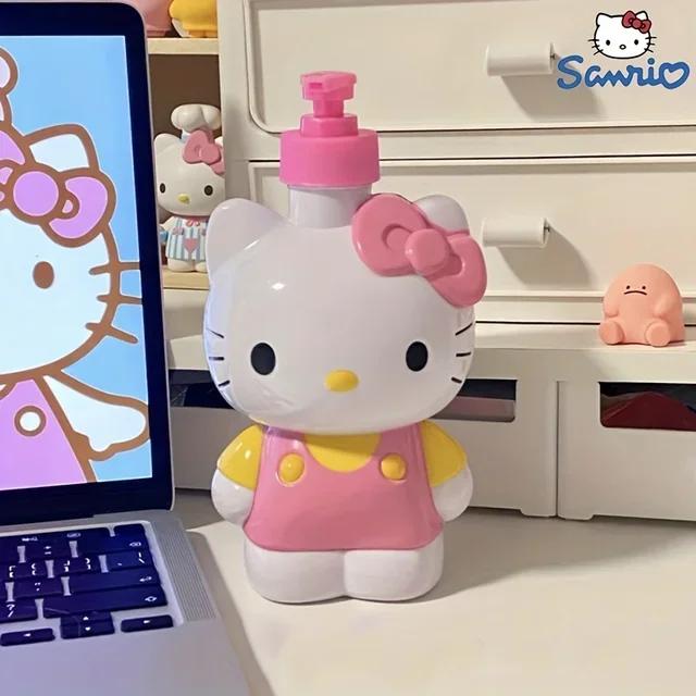 Garrafa de Sabão Infantojuvenil da Sanrio com Estampa da Hello Kitty e Refil de Gel de Banho