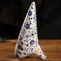 Azul branco cerâmica ocarina 12 buracos alto c tom ac af ag sf sg sc bc zelda ocarina de tempo instrumento musical profissional presente - Image 3