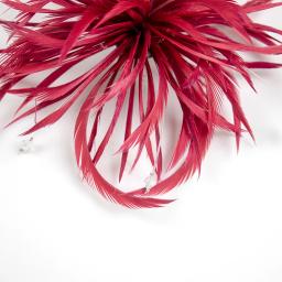 Moda arte vinho vermelho pena broche pinos tecido flor corsage lapela pinos para jóias artesanais presentes acessórios de festa de casamento - Image 4
