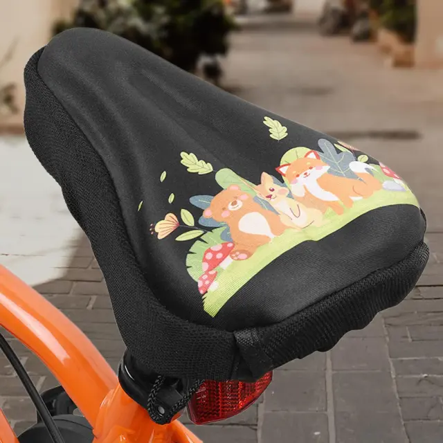 Capa Protetora Preta para Assento de Bicicleta Infantil com Almofada e Proteção Contra Chuva