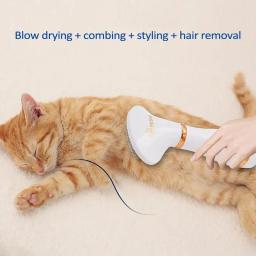Pet Hair Dryer com 2 Heat Gear Escova Detangler Portátil Acessórios de preparação Ventilador de cabelo para gatos Cães 2 em 1 Acessório - Image 5
