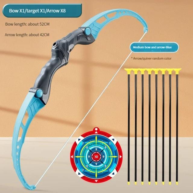 Brinquedos ao Ar Livre para Crianças: Arco e Flecha de Treinamento Esportivo de 52cm, Presente de Aniversário Divertido e Interativo