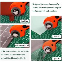 Profissional cortador rotativo tecido cortador, costura rolamento ferramenta de corte, tesoura alfaiate para Quilting DIY artesanato, pano, couro, 45mm - Image 6