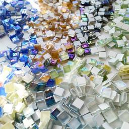 Mosaico de vidro quadrado para crianças, AB Color, Crystal Craft, DIY Criando Acessórios, Cubo 1x1cm, 100 g - Image 5