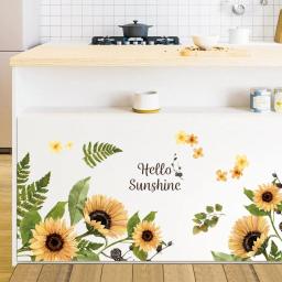 Adesivos de parede auto-adesivos com flores, plantas e flores, para sala de estar, decoração, roupeiro e quarto - Image 5