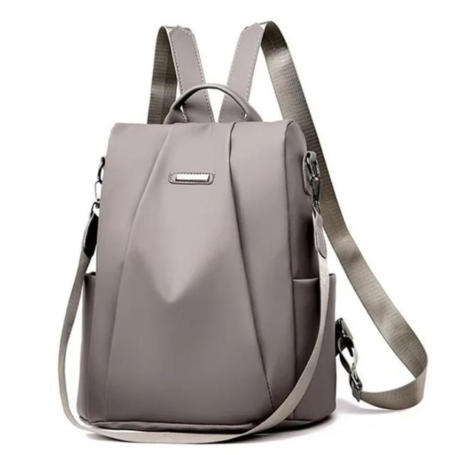Mochila de Nylon Multifuncional Feminina com Alça Destacável - Bolsa Casual Escolar e de Viagem em Cores Sólidas, Nova Moda