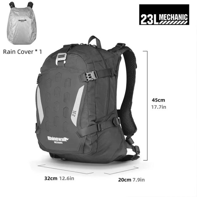 Rhinowalk mochila de motocicleta magnética de liberação rápida 23l com capa de chuva mochila de bagagem multiuso para viagem off-road