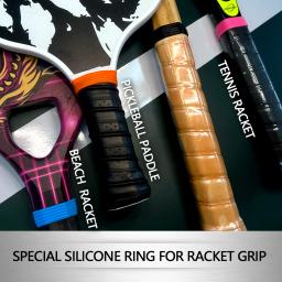 Rodada Elastic Tennis Racket Grip, Anel De Silicone, Fixo de Borracha Sweat-Absorvente Belt, Acessórios Esportivos, 4Pcs - Image 3