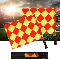 2 unidades/pacote bandeiras de árbitro de futebol profissional justo jogar esportes jogo de futebol linesman bandeiras jogo esportivo equipamento árbitro - Image 2