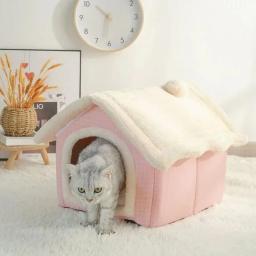 Universal Four Seasons Nest House para cães e gatos, pequenos suprimentos de cama para animais, removíveis e laváveis, peluche, populares - Image 4