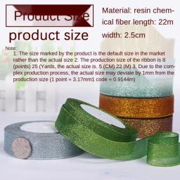 Fita para costura, fita metálica, dourada e prateada, glitter, organza, para artesanato, tecido, festa de natal, casamento, presente, embrulho, 25 jardas (0.6cm-4cm) - Image 6