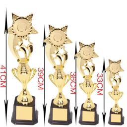 Plástico Prêmio Troféu para Competição Sports Game, Golden Plating Vencedor, Prêmio Toy School, recompensando a oferta - Image 6