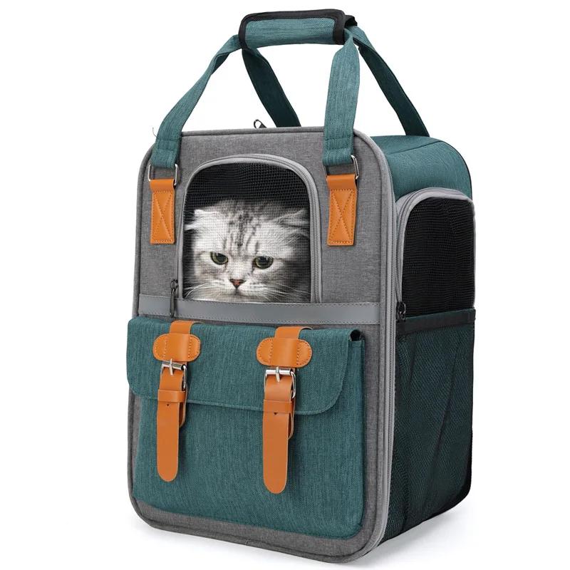 Grande capacidade transportadores pet, respirável malha cão mochila, dobrável gato transportando saco, suprimentos de viagem ao ar livre, 0- 10 kg - Image 1