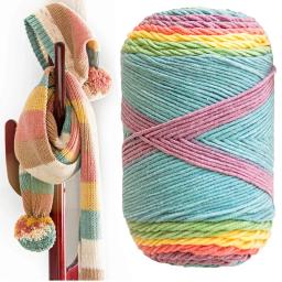 Fio de algodão de malha manual DIY, Rainbow Cake Yarn, tingimento de segmento, 5 fios de leite, 100g, 1PC - Image 2
