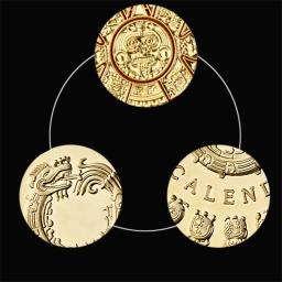 Moedas De Ouro Colecionáveis, Arte Profecia Cultura, México Calendário Maia Asteca, 1.57 "* 0.12" - Image 6