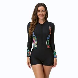 Fato de surf de manga longa feminino, maiô de peça única, secagem rápida, roupas de mergulho adultas, maiô, 2024 - Image 1