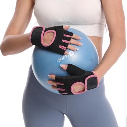 Meio dedo luvas esportivas levantamento de peso luvas de fitness esportes ao ar livre ciclismo respirável absorção de choque treino ginásio luvas - Image 5