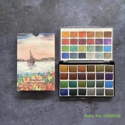 24 cores metálico aquarela tintas artista profissional conjunto de arte para iniciante pintura em papel madeiras tecido diy arte do prego - Image 2