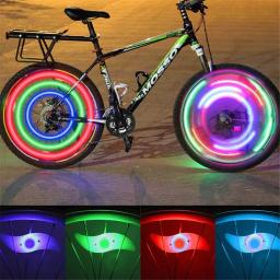 Bicicleta roda luzes LED, luz de advertência de segurança, fácil de instalar, a pilhas, acessórios de bicicleta, Amagi, 3 modos - Image 1