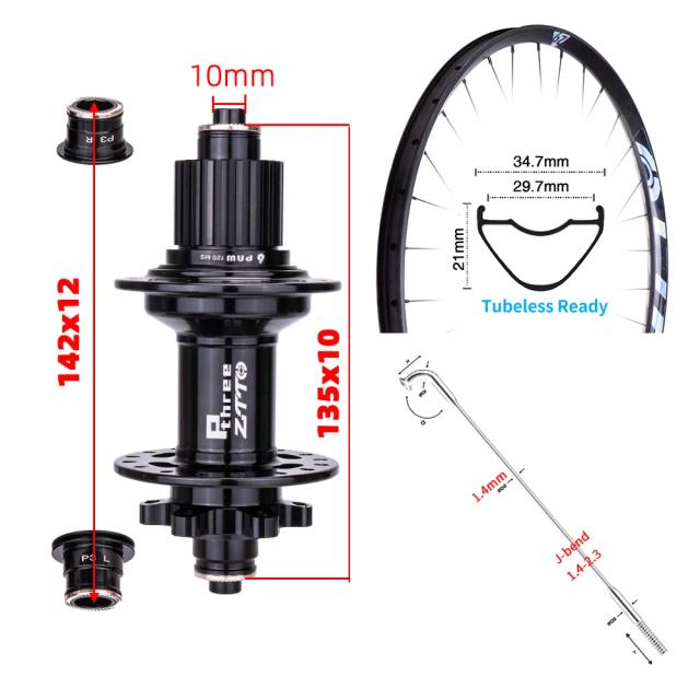 ZTTO Roda Traseira MTB Enduro Tubeless 36T 29 27.5 35mm Boost 148 142 Thru Axle