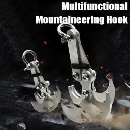 Aço inoxidável Survival Folding Grappling Hook Multifuncional Outdoor Escalada Claw Carabiner Travel Rescue Tool Ferramenta de escalada - Image 2