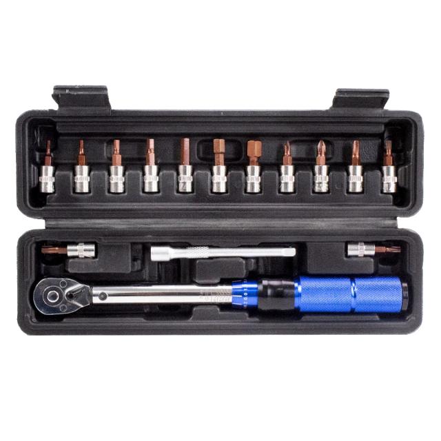 Kit de Reparo Completo para Bicicleta e Carro com 11 a 22 Peças, Chaves de Torque de Precisão 2-24 Nm, Catraca de Liberação Rápida e Ferramentas Allen