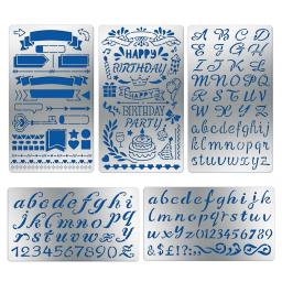 Letra número de aço inoxidável estênceis diy pintura scrapbook coloração gravação álbum modelo decorativo - Image 1