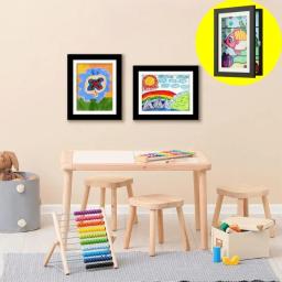 Molduras de arte para crianças, moldura magnética frontal aberta mutável para pôster, foto, desenho, pinturas, exibição de fotos, sem fotos - Image 2