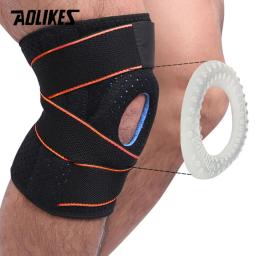 AOLIKES-Quick Dry Suporte Joelho, Coolfit, Quick Dry, Gel De Sílica, 4 Molas Sports KneePad, Patella Joelheiras, Buraco Protetor de Joelho, 1Pc - Image 5