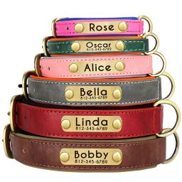 Personalizado Couro ID Nameplate Dog Collar, macio acolchoado Cães Coleiras, Gravura Livre Nome para Pequenas Médias Grandes Cães, ajustável - Image 3