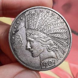1907 indian coin standing eagle vendido raro dinheiro antigo moeda estética vender moedas de réplica de prata real - Image 1